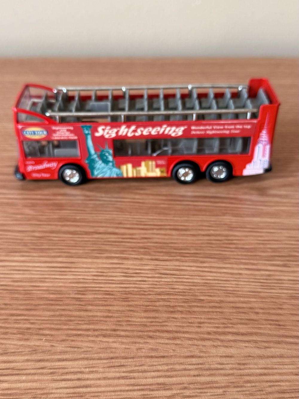 Red Double-Decker Sightseeing NYC Toy Bus for Kids
